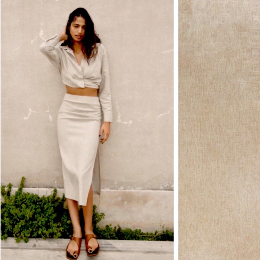 ZARA cropped top and midi skirt set